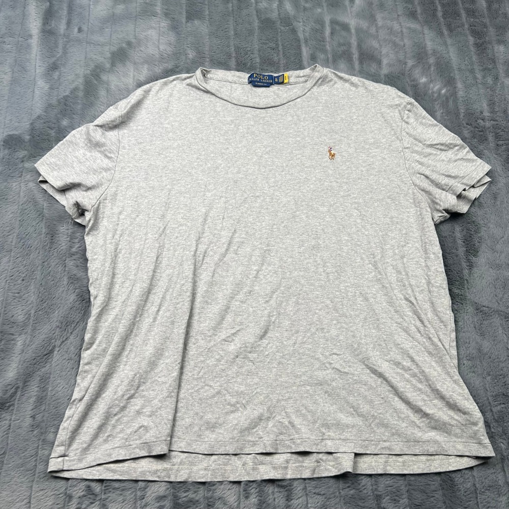 Polo Ralph Lauren Mens Classic Fit Grey Cotton Short Sleeve Pony T-Shirt 2XL